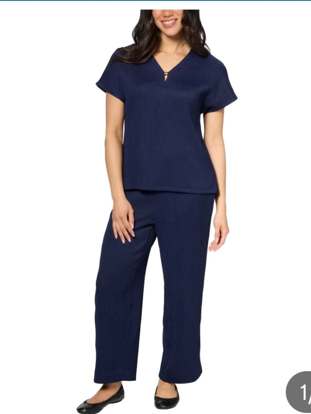 (6) Jones New York Ladies Texture Croped Top